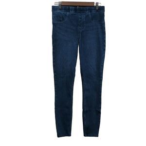 SPANX Womens Jean-ish Ankle Leggings Size M Denim Blue Pull On High Rise Knit